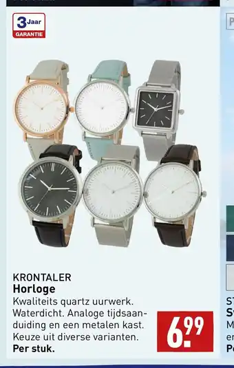 ALDI Krontaler Horloge aanbieding