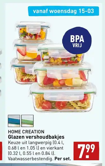 ALDI Home Creation glazen vershoudbakjes aanbieding