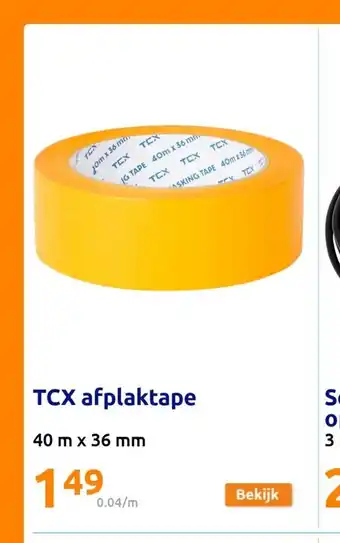 Action TCX afplaktape 40 m x 36 mm aanbieding