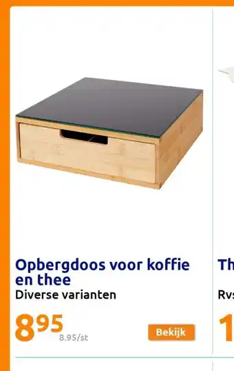 Action Opbergdoos voor koffie en thee aanbieding