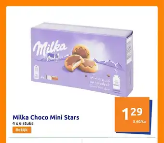 Action Milka Choco Mini Stars 4 x 6 stuks aanbieding