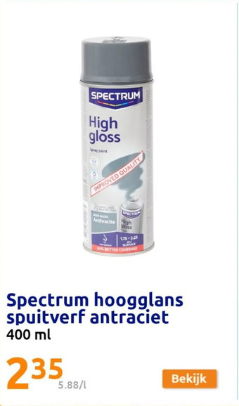 Action Spectrum hoogglans spuitverf antraciet aanbieding