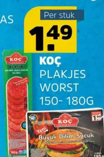 Sahan Supermarkten Koç Plakjes Worst 150- 180g aanbieding