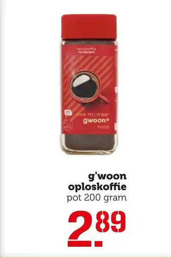 Coop G'woon oploskoffie 200 gram aanbieding