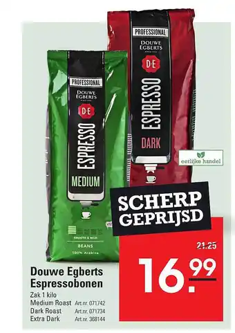 De Kweker Douwe egberts espressobonen aanbieding