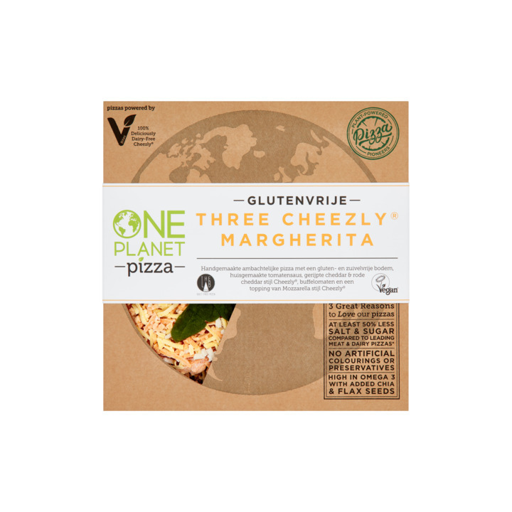 One pizza glutenvrije three cheezly margherita 418g aanbieding