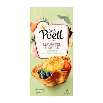 Jumbo Jos poell ijswafel bakjes naturel 6 stuks 78g aanbieding