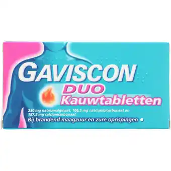 Jumbo Gaviscon duo kauwtabletten bij brandend maagzuur, 48 stuks aanbieding