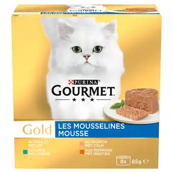 Jumbo Gourmet gold mousse o.a. met kip kattenvoer nat 8 x 85g aanbieding