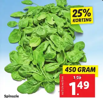 Lidl Spinazie 450g aanbieding