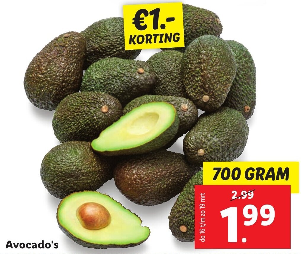 Avocado's 700g aanbieding bij Lidl