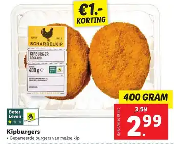 Lidl Kipburgers 400g aanbieding