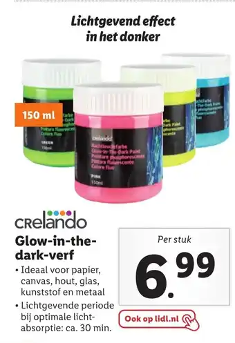 Lidl Crelando glow-in-the-dark-verf aanbieding