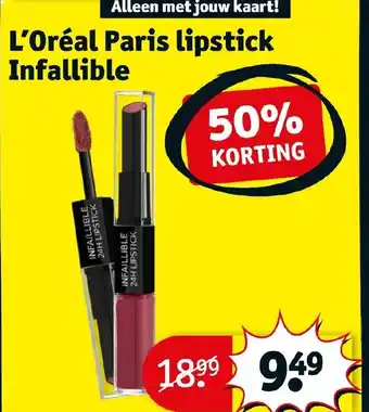 Kruidvat L'oreal paris lipstick infallible aanbieding