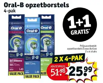 Kruidvat Oral-b opzetborstels 4-pak aanbieding