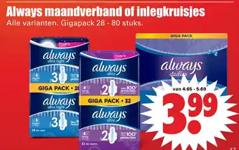 Dirk Always maandverband of inlegkruisjes aanbieding