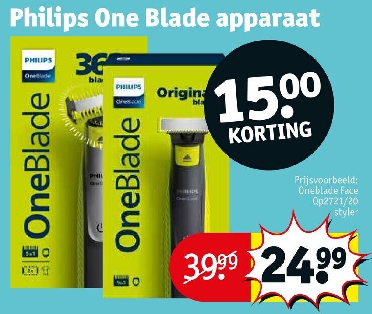 Philips one blade apparaat aanbieding bij Kruidvat