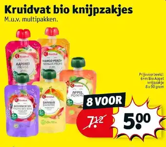 Kruidvat Bio knijpzakjes aanbieding