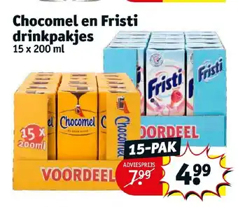 Kruidvat Chocomel en Fristi drinkpakjes 15x200 ml aanbieding