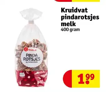 Kruidvat Pindarotsjes melk 400 gram aanbieding