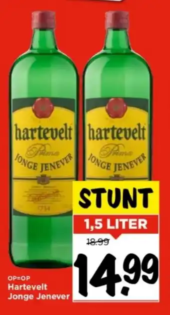 Vomar Voordeelmarkt Hartevelt jonge jenever 1,5 liter aanbieding