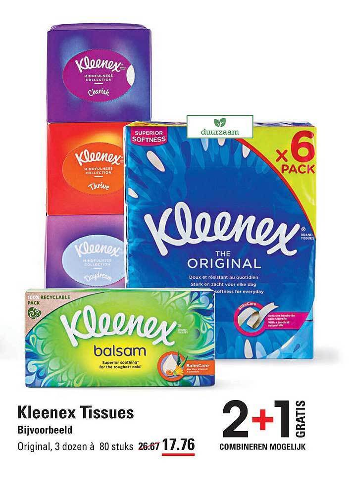 Kleenex tissues aanbieding bij De Kweker