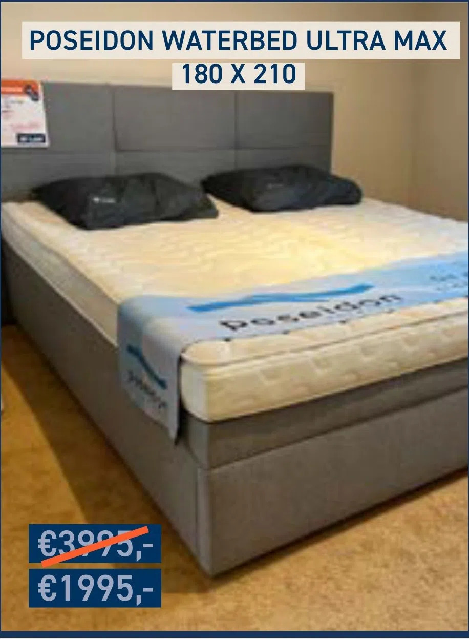 Poseidon waterbed ultra max 180 x 210 aanbieding bij De Laat Slaapexpert