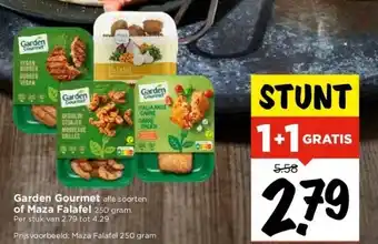 Vomar Voordeelmarkt Garden gourmet alle soorten of maza falafel 250 gram. aanbieding