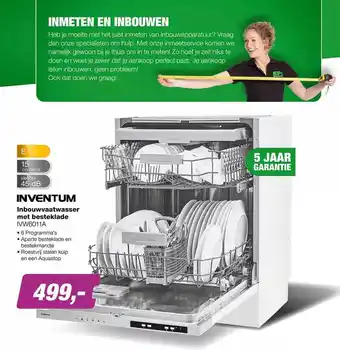 EP Inventum inbouwvaatwasser met besteklade aanbieding