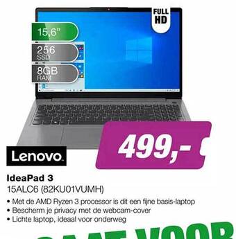 EP Lenovo ideapad 3 15alc6 (82ku01vumh) aanbieding