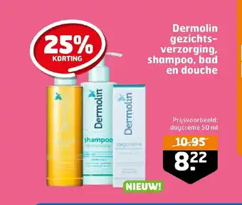 Trekpleister Dermolin gezichts-verzorging shampoo, bad en douche aanbieding