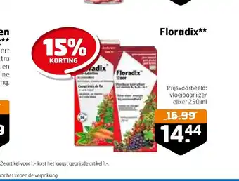 Trekpleister Floradix vloeibaar ijzer elixer 250 ml aanbieding