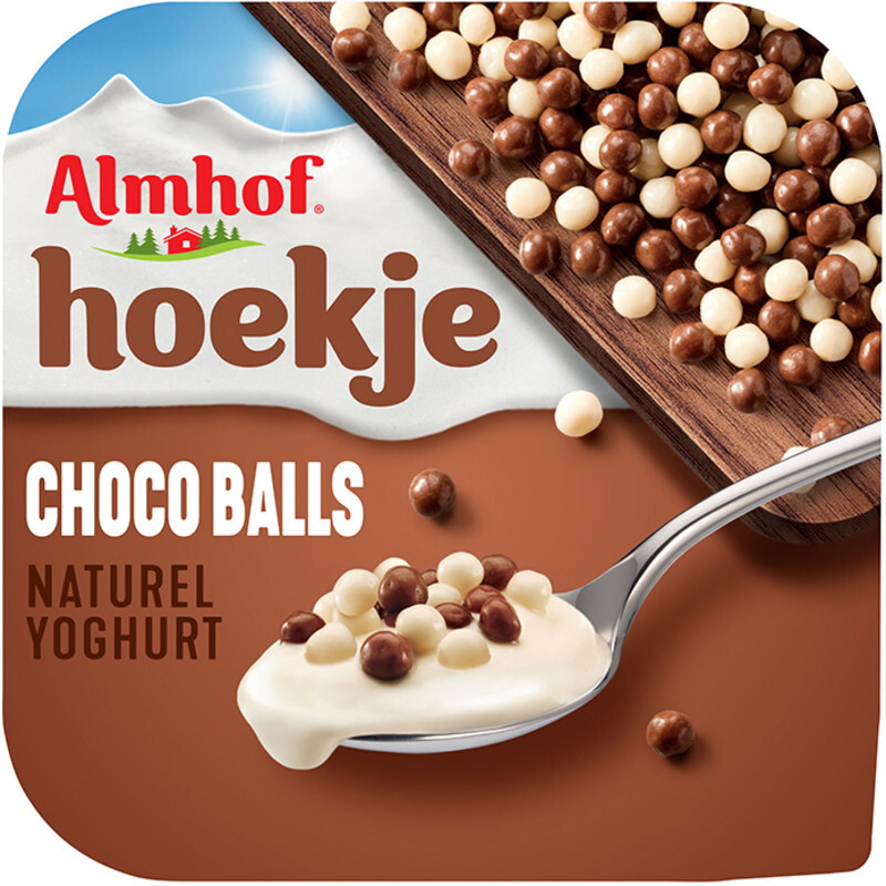 Albert Heijn Almhof hoekje choco balls naturel yoghurt aanbieding