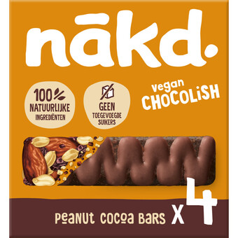 Albert Heijn Nakd. vegan chocolish peanut cocao bars aanbieding