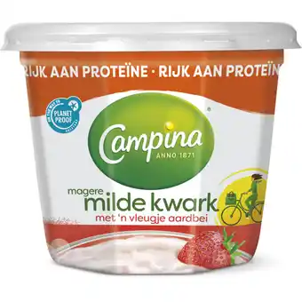 Albert Heijn Campina magere milde kwark aardbei aanbieding