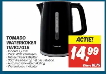 Dekamarkt Tomado waterkoker TWK1701B aanbieding