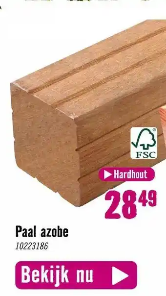 Hornbach Paal azobe aanbieding