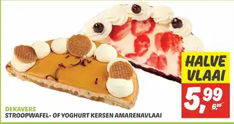 Dekamarkt Stroopwafel- of yoghurt kersen amarenavlaai aanbieding