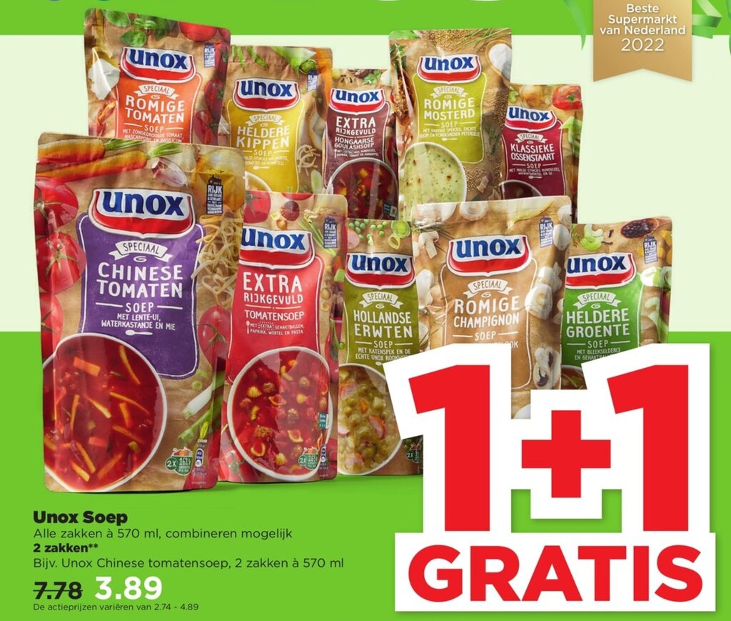 Unox soep 570ml aanbieding bij PLUS