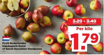 PLUS Plus nederlandse handappels kanzi of sweet sensation handperen aanbieding