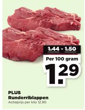 PLUS Plus runderriblappen 100g aanbieding