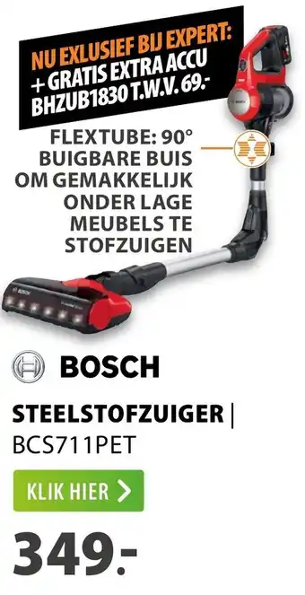 Expert Bosch Steelstofzuiger BC5711PET aanbieding