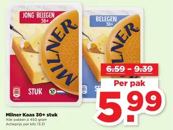 PLUS Milner kaas 30+ stuk aanbieding