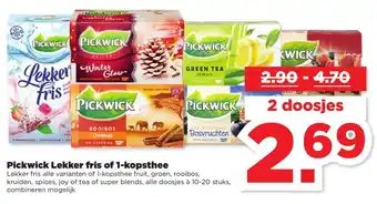 PLUS Pickwick lekker fris of 1-kopsthee aanbieding