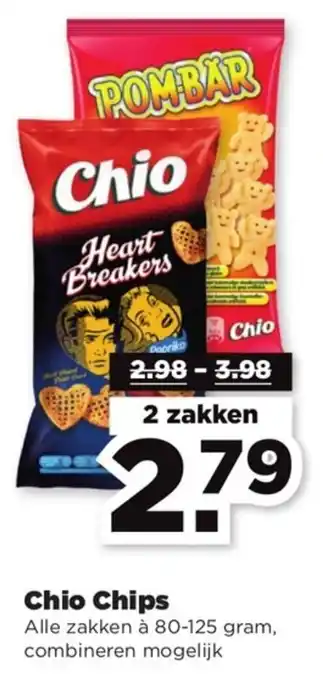 PLUS Chio chips 80-125g aanbieding