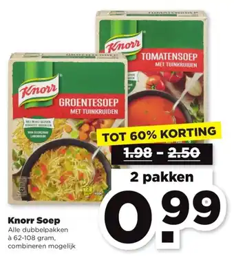 PLUS Knorr soep 62-108g aanbieding