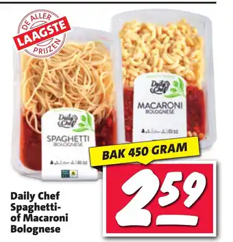 Nettorama Daily chef spaghetti- of macaroni bolognese 450g aanbieding