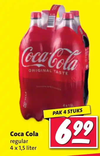 Nettorama Coca cola regular 4 x 1,5 liter 4 stuks aanbieding