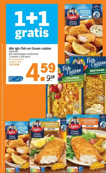 Albert Heijn Alle iglo fish en ocean cuisine aanbieding