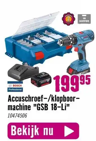 Hornbach Bosch accuschroef--klopboormachine aanbieding